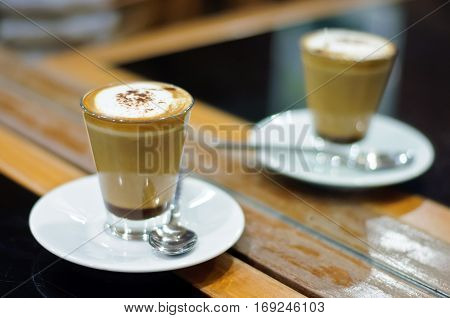 Hot Latte Reflect In Mirror