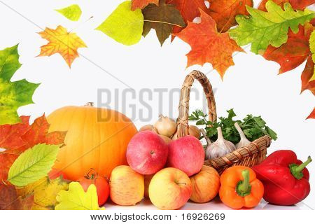 Foglie di autunno e helty verdure