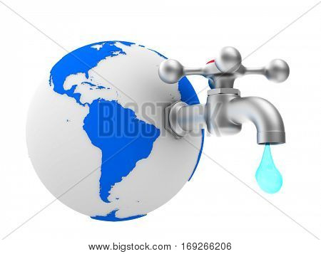 Faucet on white background. Isolated 3D image
