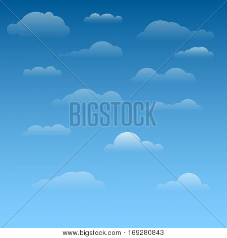 Collection of vector clouds with light gradinet and different shapes