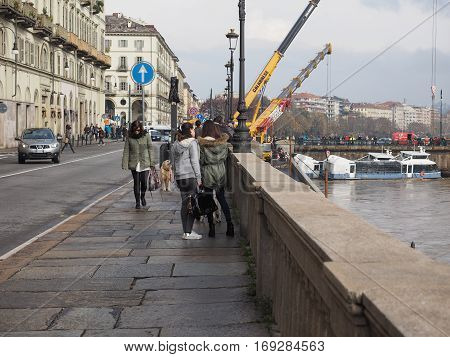 River Po Flood In Turin