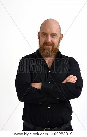 a Redheaded man isolated with white background