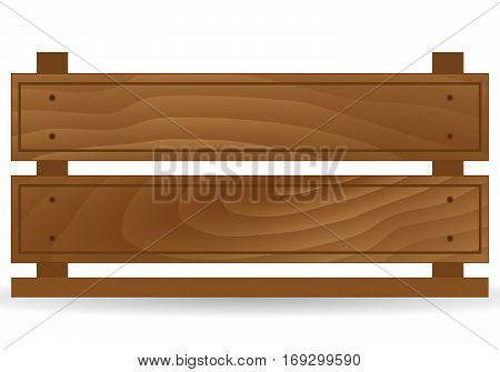 Empty wooden box for fruits and vegetables. Detailed vector illustration Isolated. Box for transportation and storage of products. Vector illustration of realistic wooden fruit box with holes. Fruit drawer front view. Crate isolated on white background.