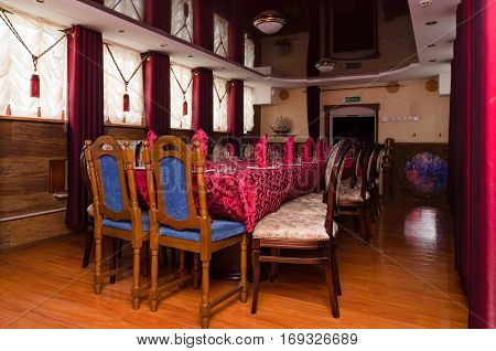 MOGILEV BELARUS - APRIL 24 2015: Interior of hall 