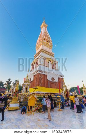People Ceremony To Worship The Beautiful At Wat Phra Thatphanom