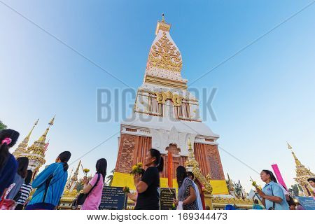 People Ceremony To Worship The Beautiful At Wat Phra Thatphanom