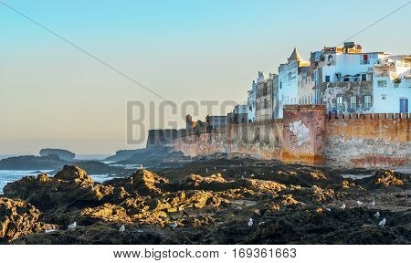 View to the Essaouira city - an ancient port on the Atlantic coast in Morocco, North Africa