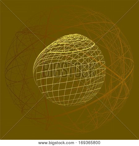 Wire-frame Design Element. Sphere