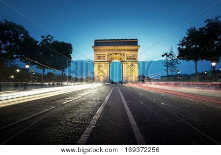  Arc de Triumph at evening, Paris, France