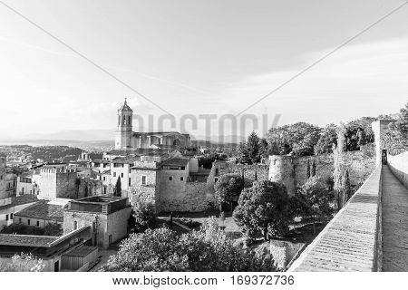 The Medieval Quarter Of Gerona.  Costa Brava, Catalonia, Spain.