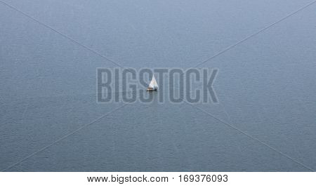 Sailingboat on a lake in The Netherlands