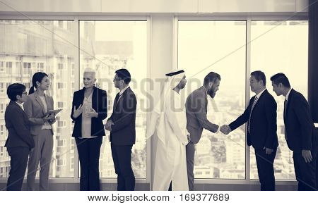 Business Partners Introduction Handshake Bow