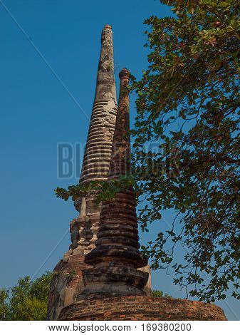 Wat Yai Chaimongkol Ayutthaya Thailand. (landmark religious)
