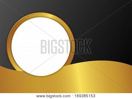 Abstract vector background. Round paper notes on the gold, Vector design.