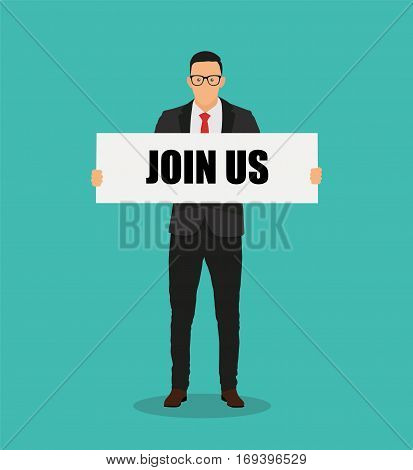 Join us cartoon concept business - stock vector.