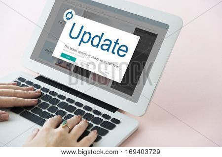 Update Window Popup Alert Concept