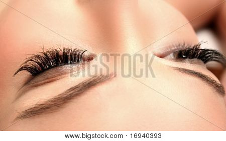 kvinde øje med lyse smukke make-up