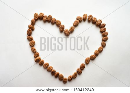 Chocolate heart on a white background. Valentine