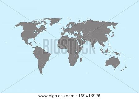 gray map of the world, countries,map world