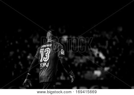 VALENCIA, SPAIN - JANUARY 3: Jaume Domenech during King Cup soccer match between Valencia CF and Celta de Vigo at Mestalla Stadium on January 3, 2017 in Valencia, Spain