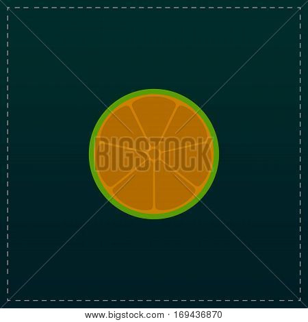 Half of lemon. Color symbol icon on black background. Vector illustration