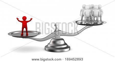 leadership concept on white background. Isolated 3D image