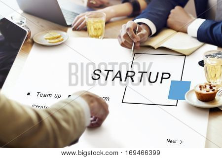 Startup Business Strategy Goals Concept