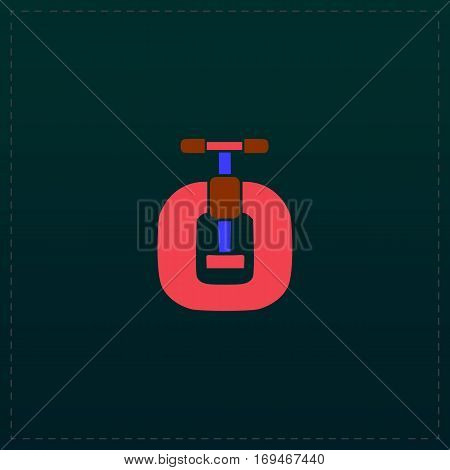 Bench vices. Color symbol icon on black background. Vector illustration