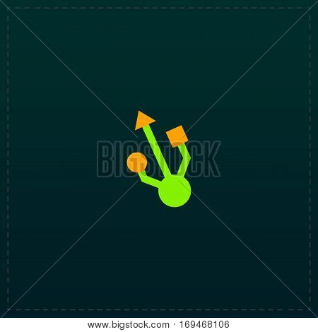 Usb. Color symbol icon on black background. Vector illustration