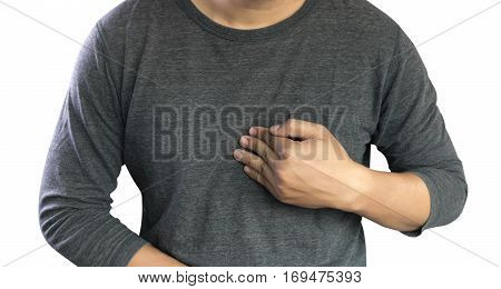 Man With Symptomatic Acid Reflux , Suffering From Acid Reflux At Park