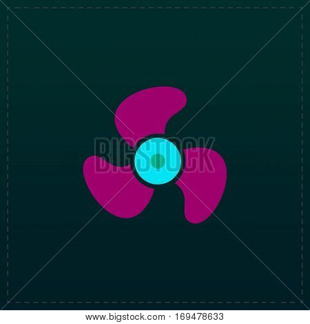 Propeller. Color symbol icon on black background. Vector illustration