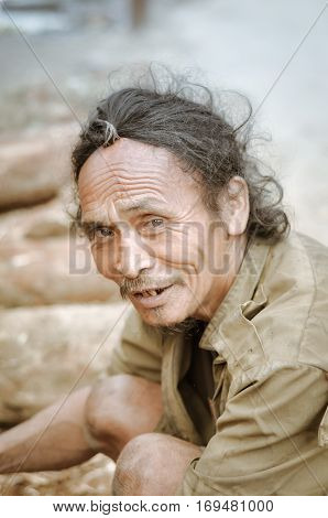 Kneeling Man In Arunachal Pradesh