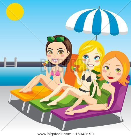 Mujeres tomando el sol