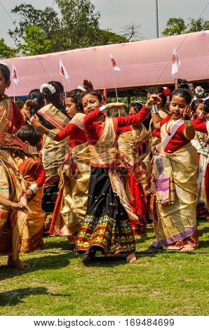 Dancing Girls In Assam