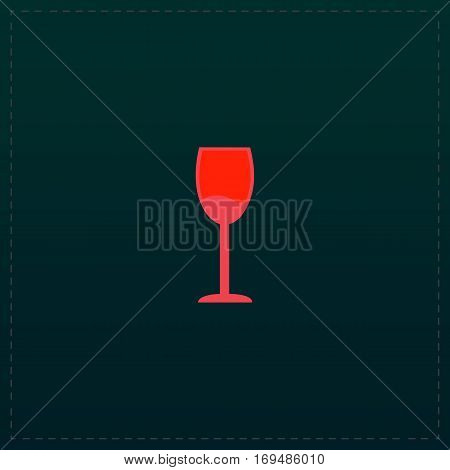 Simple Wine glass - Alcohol drink. Color symbol icon on black background. Vector illustration