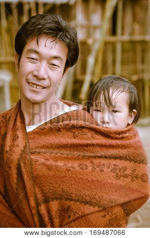 Father And Child In Arunachal Pradesh