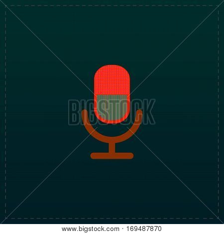 Retro microphone. Color symbol icon on black background. Vector illustration