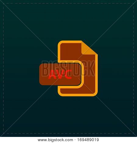 AVC file. Color symbol icon on black background. Vector illustration