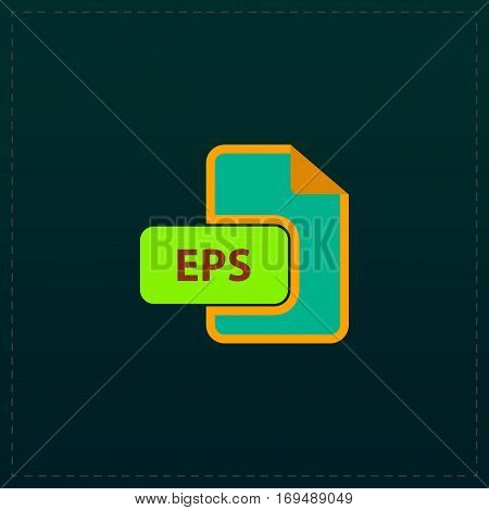 EPS vector file extension. Color symbol icon on black background. Vector illustration