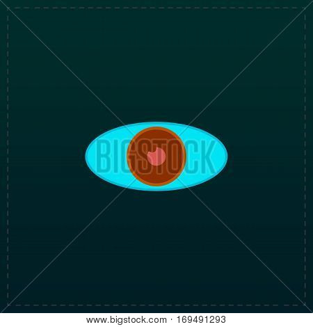 Eye icon. Color symbol icon on black background. Vector illustration