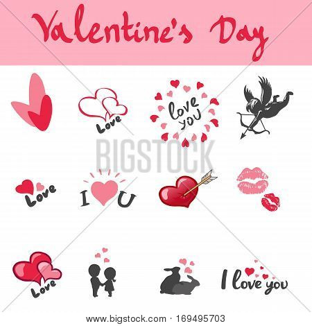 Valentine's Day Icon Set. Vector illustration. Vector love element.
