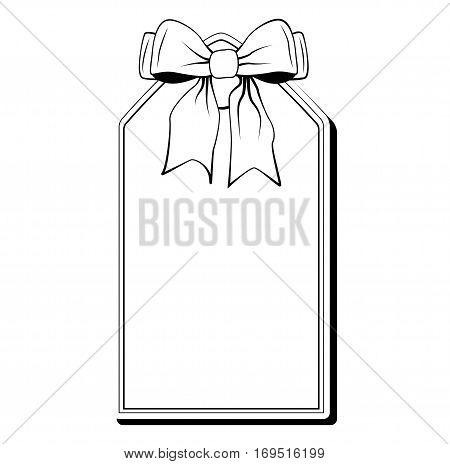 Blank monochrome ribbon banners with contour of label. isolated vector illustration