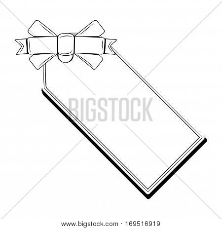 Blank monochrome ribbon banners with contour of label. isolated vector illustration