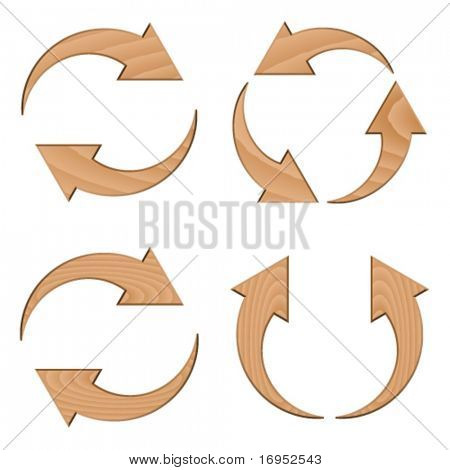 вектор деревянные круговые стрелки