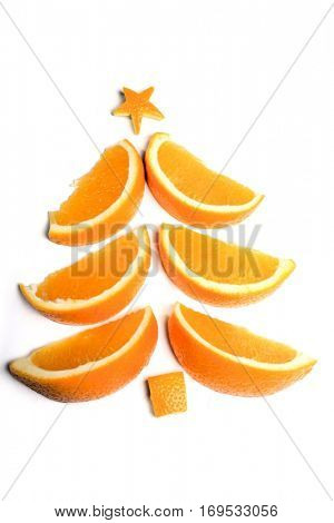 Christmas tree made from orange