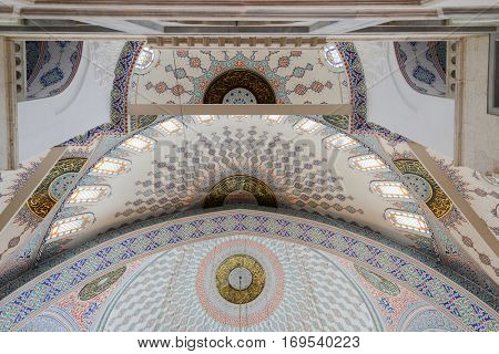Ankara, Turkey - March 28, 2013: Kocatepe mosque dome details. The Mosque is the largest mosque in Ankara, the capital of Turkey and was built between 1967 and 1987.