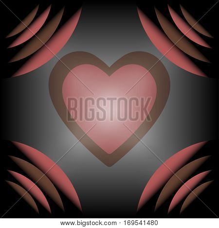 elegance heart valentine day with curve corner background,vector Illustration EPS10
