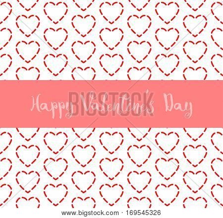 happy valentine day red heart dash pattern background,vector Illustration EPS10
