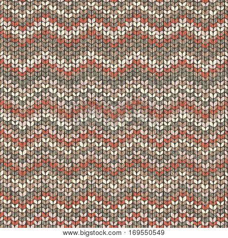 Knitted pattern, shevron seamless wool wallpaper, vector Illustration