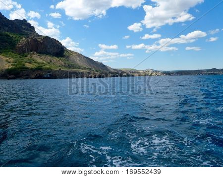 Crimean landscape of the extinct Karadag volcano